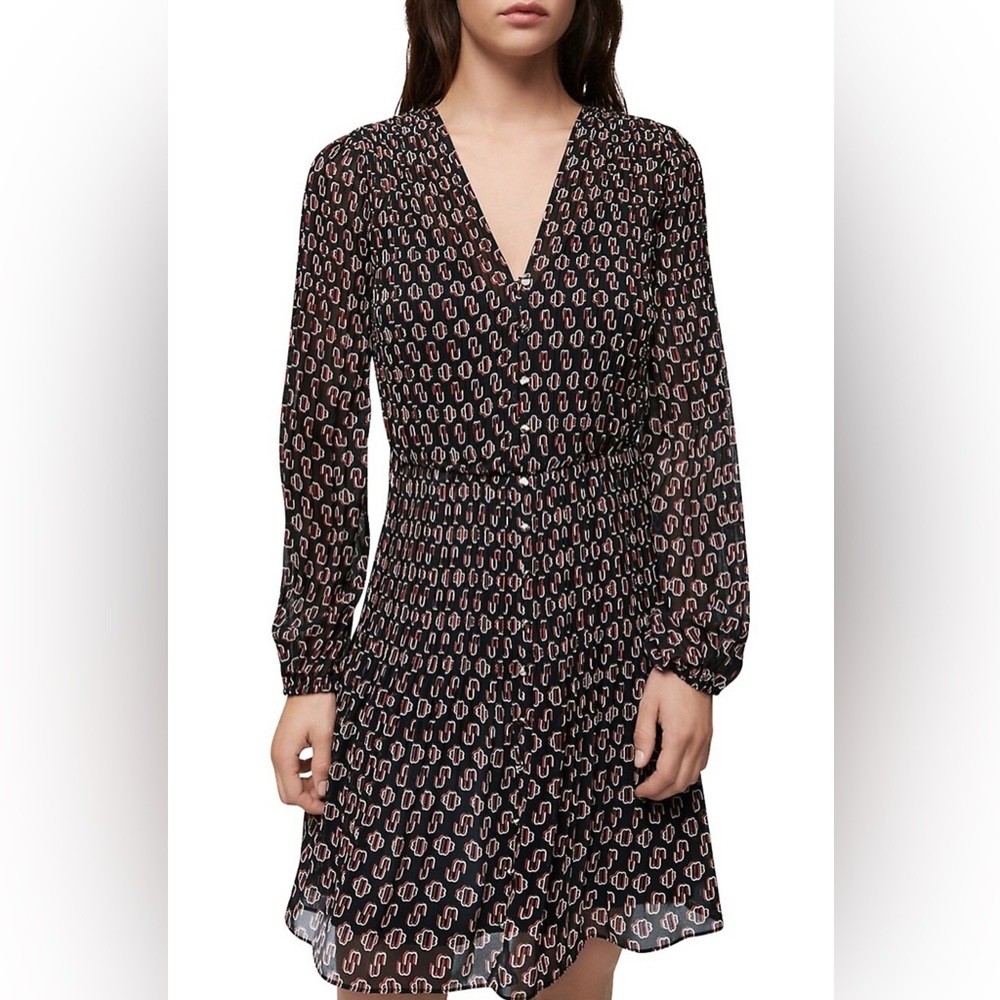 Maje Rochamono Graphic Mini Dress